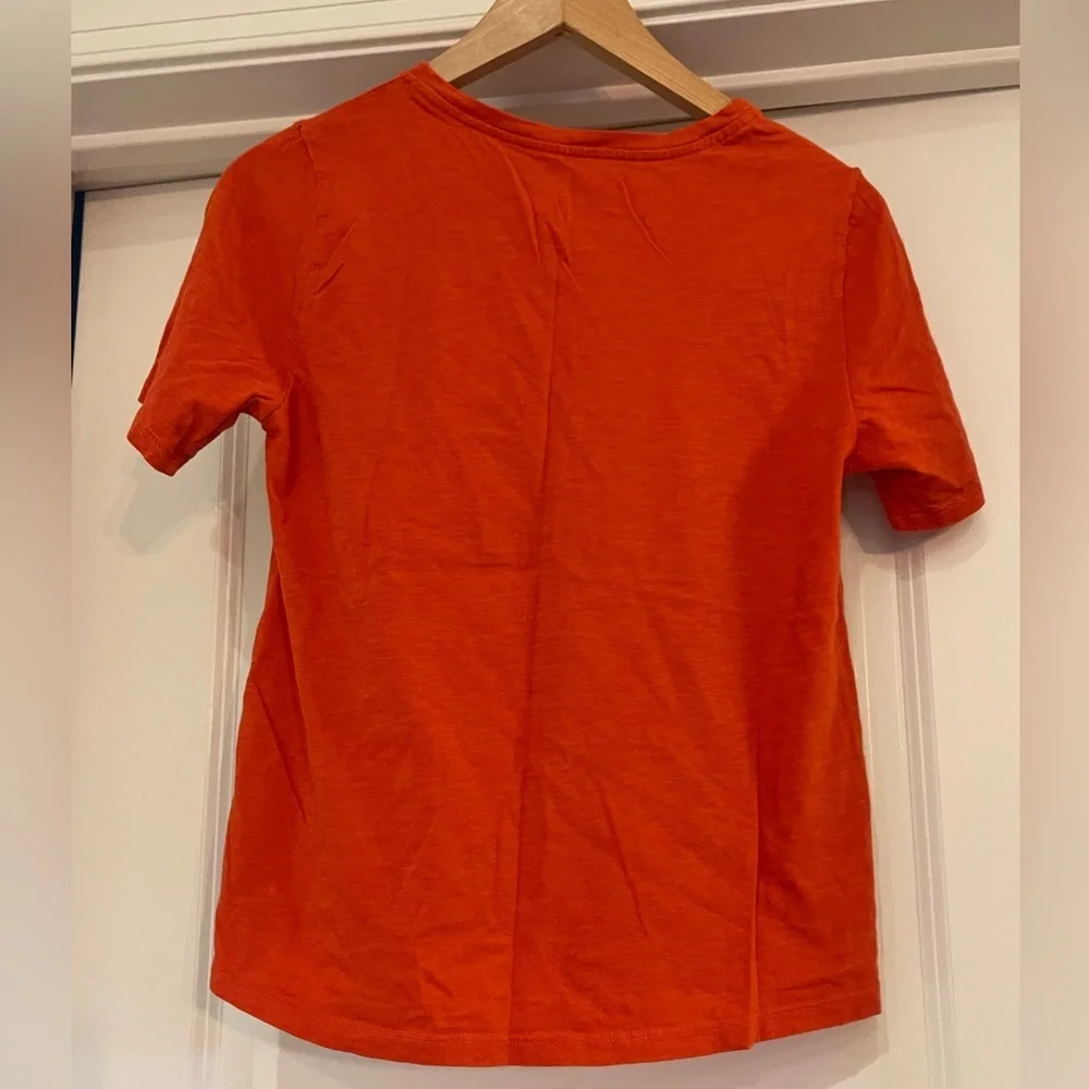 Eileen Fisher Orange Short Sleeve Tee 100% Organic Cotton - Picture 4 of 4
